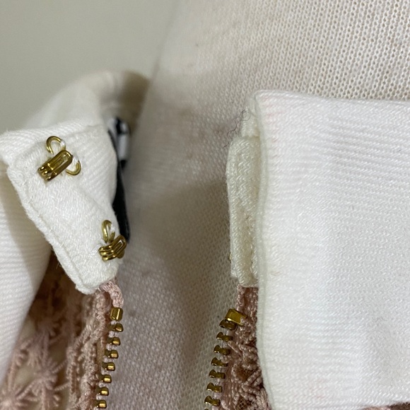 Self-Portrait Blush Lace Mini Dress with White Collar size 6 - Picture 10 of 10